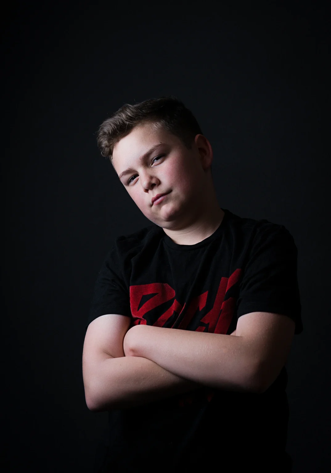Studio portrait of a senior in Vienna. The image captures the individual in a professional and elegant setting, showcasing their personality with studio lighting.